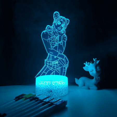 

JUSTUP 3D Illusion Lamp Anime JoJo s Bizarre Adventure Night Light with Remote Control for Bedroom Decorative Boys Girls Birthday Christmas -- Pattern G（Crack Seat）