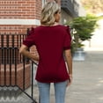 thumbnail image 7 of Solid Color V Neck Sleeve Loose T Shirt Ladies Bottoming Top Ladies Women Tops And Blouses Long Sleeve plus Size Exercise Clothes for Women plus Size Tunic Tops to Wear with Leggings Striped Tunic, 7 of 7