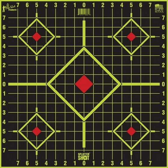 Pro-Shot 1775SI5PK SplatterShot Peel & Stick Sight-In Self-Adhesive Black/Green 5-Diamond 17.75" 5 Pack