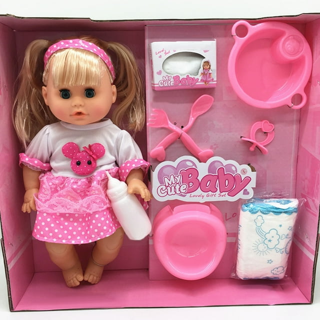 Ensemble de Poupée Bébé Créatif Simulation Poupée Bébé Réaliste Ensemble Poupée Jouet pour Enfants