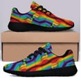 thumbnail image 3 of Rainbow Pride Shoes Men Women Fashion LGBT Sneakers Adult Lightweight Breathable Running Shoes Black Size 12, 3 of 7