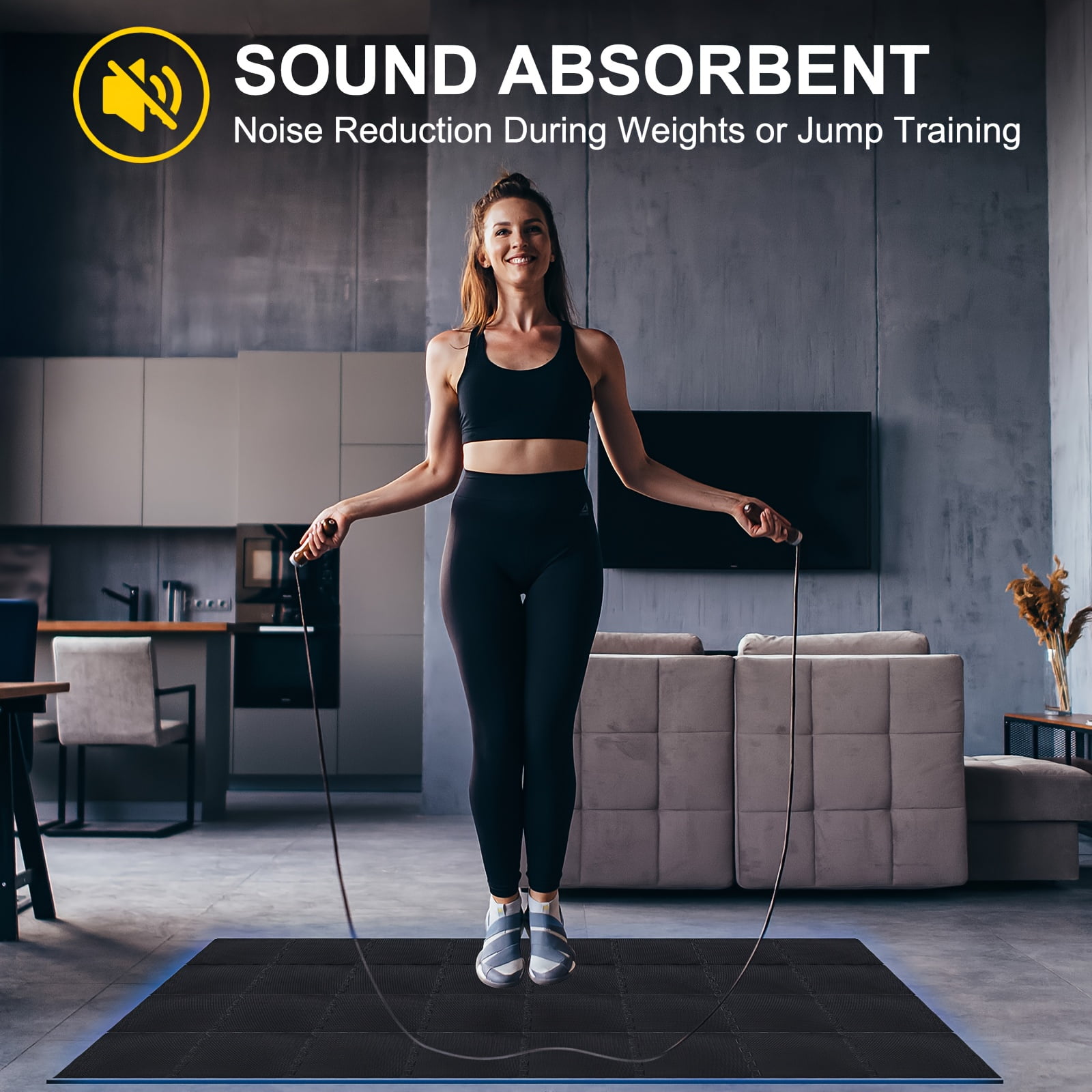 Heavy-Duty EVA Interlocking Floor Mats, 12x12 Inch 0.4" Thick Non-Slip Waterproof Foam Tiles, Black Puzzle Gym Flooring for Playroom, Yoga Studio, Indoor Outdoor Use (24 or 48 Tiles)