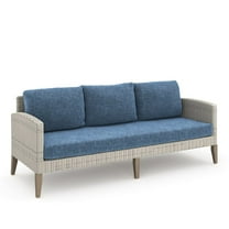 New Classic Furniture Carezza 6-Piece Wood/Wicker Patio Set in Dark Blue