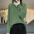 thumbnail image 6 of Women's Zip Up Hooded Cardigan Oversized Soft Warm Knit Sweater Casual Long Sleeve Open Front Fall Winter Pullover for Outdoors and Lounge, 6 of 7