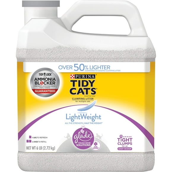 Purina Tidy Cats Light Weight, Low Dust, Clumping Cat Litter, LightWeight Glade Clean Blossoms Multi Cat Litter - 6 lb. Jug