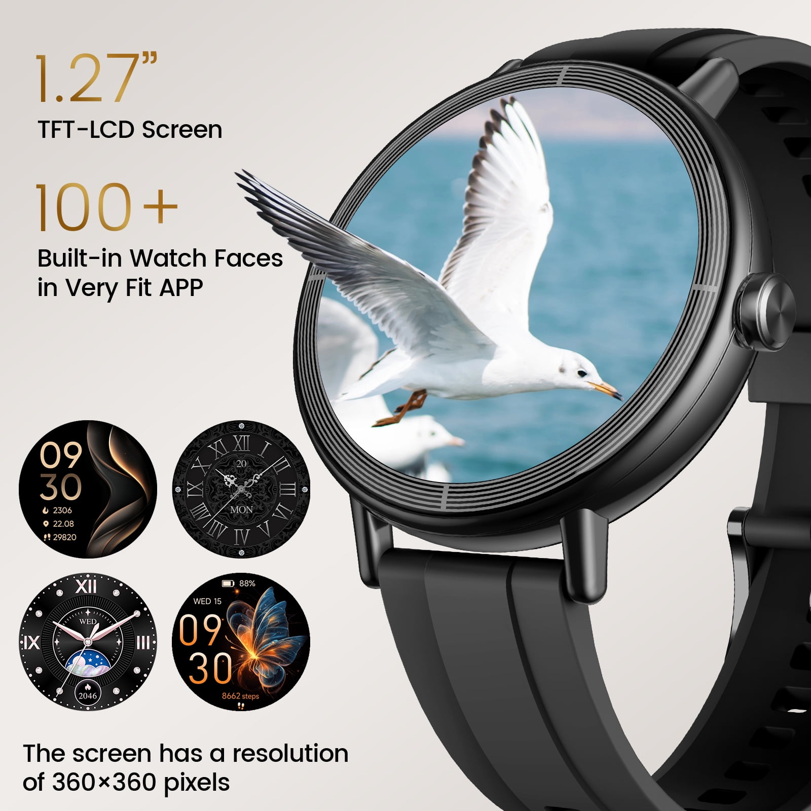 2026 Cillso Smart Watch Fits for Android and iPhone, 1.27" Vibrant HD Display Smartwatch for Men with Bluetooth Call, IP68 Waterproof Fitness Activity Tracker, Ideal Gift, Black