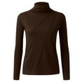 thumbnail image 6 of Lisingtool Bodysuits for Women Thick High Neck Double Sided Brushed Bottoming Shirt Long Sleeved Tshirt German Autumn And Winter Warm Top Women Tops Coffee, 6 of 7