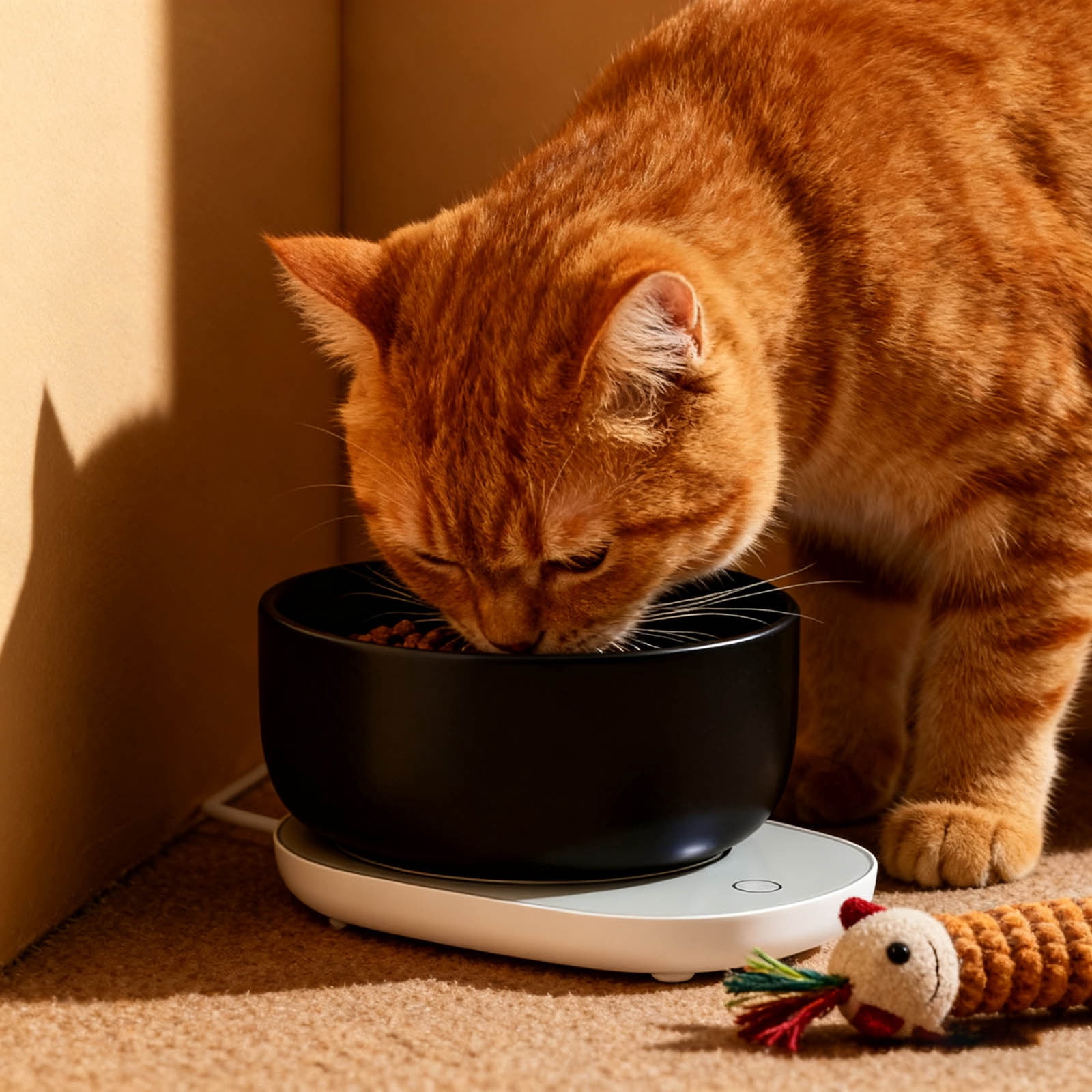 Heater Thermal Cat Food Bowl 3 Temperature Settings Silent Energy Saving USB Ceramic Easy Clean for Pet Health Digestion