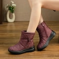 thumbnail image 2 of Xiaoxatg Women's Boots - Casual Mid Calf Insulated On Flat Heel Winter Footwear for Comfortable Warm Wear in Cold Weather 6 Red, 2 of 9