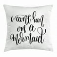 thumbnail image 1 of I'm Mermaid Throw Pillow Cushion Cover, Saying in Relation to Mythical Beings Awe Inspiring Girl Aspirations Lettering, Decorative Square Accent Pillow Case, 1 of 2