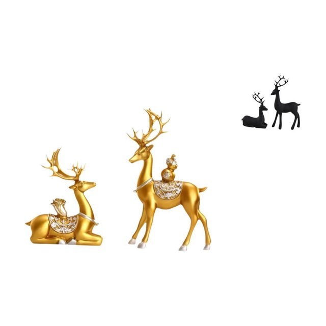 Elegantes figuras de ciervos de resina, esculturas de renos, adornos coleccionables para estante, escritorio, sala de estar, estudio, regalo de cumple