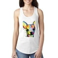 thumbnail image 1 of Wild Bobby Dean Russo Colorful Chihuahua Dog Lover Women Racerback Tank Top, White, X-Large, 1 of 5