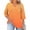 Orange, variant on Scyoekwg 3/4 Length Sleeve Womens Tops Summer Dressy Casual Top Plus Size Front Cutout Three-Quarter Sleeve T-Shirt Trendy Clothes V-Neck Loose Fit Gradient Top Orange ,L