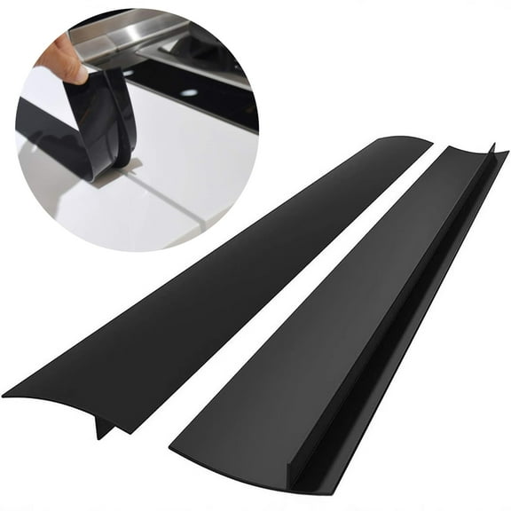 UHIAGREE Stove Counter Gap Cover,2 pack 25 inch Kitchen Silicone Oven Guards for Sides(Black)