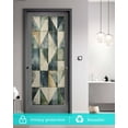 thumbnail image 5 of Window Privacy Film Vintage Green Abstract Stained Glass Window Film Decorative Sun Block Window Cover Rhombus Geometric Modern Window Clings Static Adhesive Sticker for Bathroom 17.7"x39.3", 5 of 7