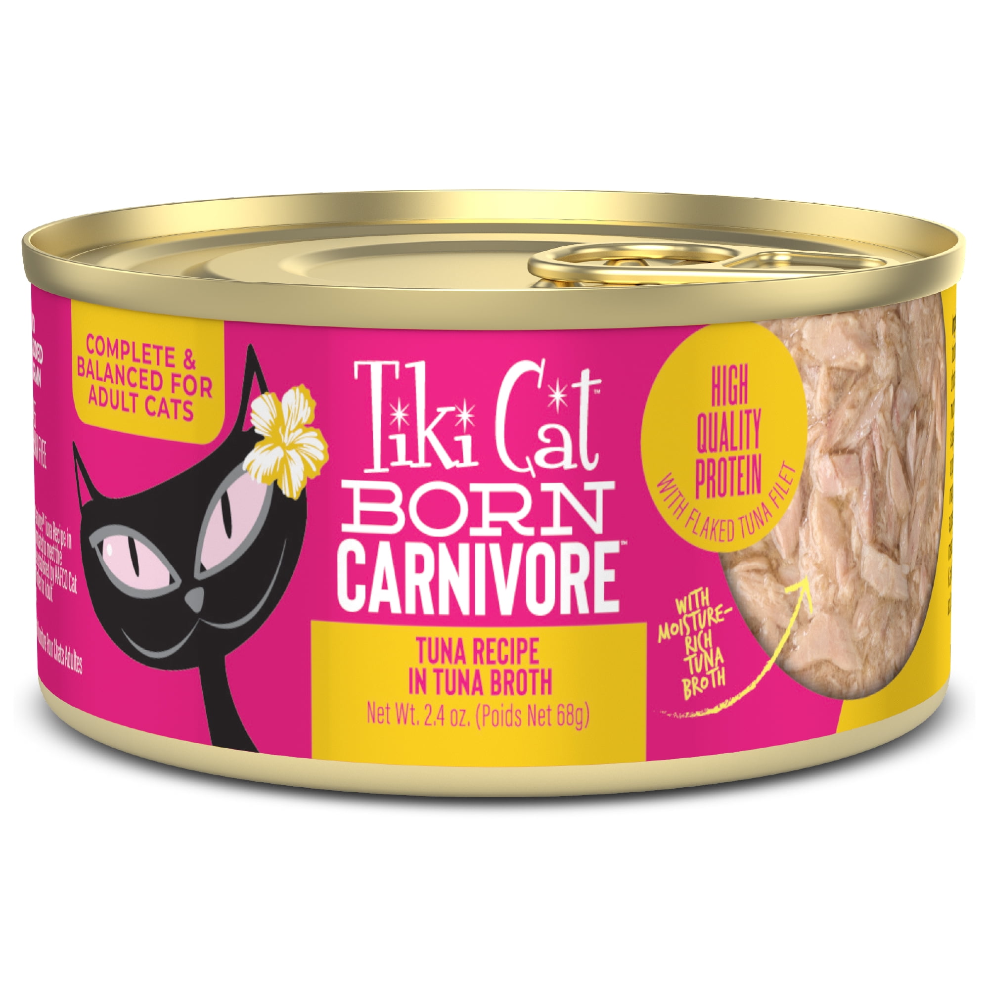 Tiki Cat Born Carnivore Wet Cat Food, Tuna Recipe in Tuna Broth, 2.4 oz. Can