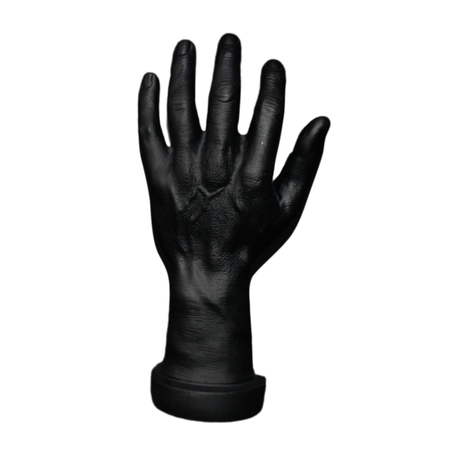 Serenable Hand Model Jokes Toy Lifelike,Photo Props,Fake Hand Mannequin Hand for Cosplay Decoration Jewelry Display Party Nail Training black