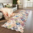 thumbnail image 3 of Scalloped Runner Rug for Hallway, Yamaziot 2'x6' Washable Floral Rug Runner for Floor, Non Slip Bedroom Carpet, Colorful, 3 of 10