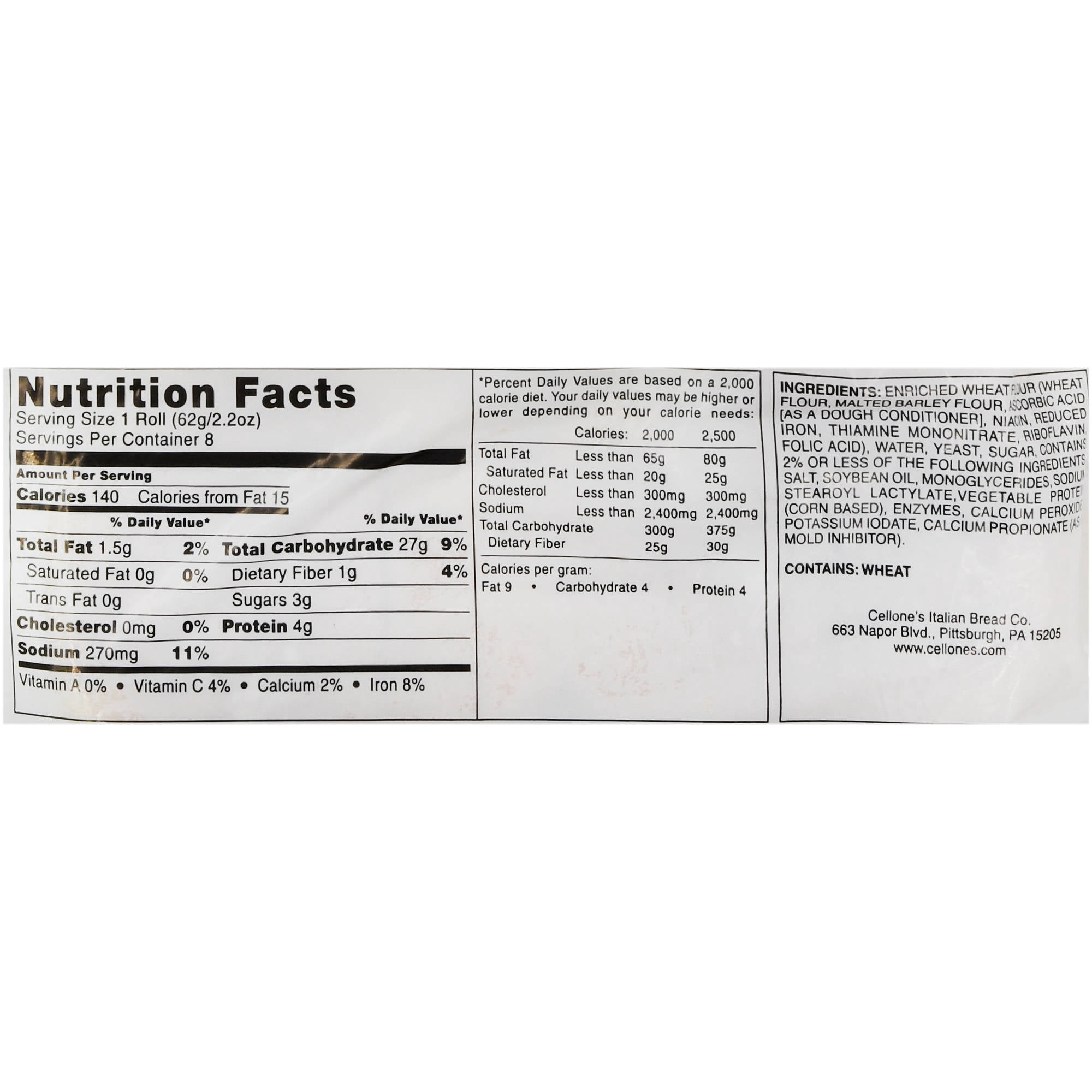 Cellone's: Italian Soft Rolls, 8 Ct