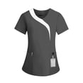 thumbnail image 6 of Gytharion Scrub Tops Women Fashion Color Block Working Scrubs for Women Casual Short Sleeve V Neck Nursing Tops with Pockets Comfy Classic Working Uniform, 6 of 8
