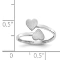 thumbnail image 3 of Bague Or Blanc 14k à Double Cœur à Bout, 3 of 9