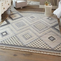 Unique Loom Arlo Collection Area Rug - Hannah (7' 10" Square Sandy Beige/Gray)