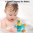 thumbnail image 4 of Juguete de baño eléctrico para niños, rociador de agua, fuente de piscina, bomba de agua, rociador con 3 cabezales de ducha (azul pez globo), 4 of 5