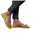 thumbnail image 3 of VerPetridure Women's Sandals Summer Casual Metallic Decorated Candy Color Sandals With Flat Heels, 3 of 9