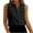 Black, variant on Women Button Down Collared Sleeveless Tank Blouse Casual Slim Fit Tops for Work Party Vacation, Black L