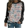 thumbnail image 2 of Aqestyerly Haut de Noël pour Femmes Blouse Imprimée Manches Longues Col Rond Tunique Décontractée, 2 of 3