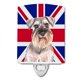 thumbnail image 1 of Caroline'S Treasures Kj1165Cnl Schnauzer Con Bandera Británica Union Jack Luz Nocturna De Cerámica Compacta Con Certificación Ul, Ideal Para Dormitorio, Baño, Guardería, Pasillo, Cocina, 6 X 4 X 3, Mu, 1 of 1