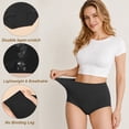 thumbnail image 4 of Yintry Womens Underwear Cotton High Waisted Briefs Full Coverage Panties 5 Pack, Size M-3XL, 4 of 7