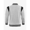 thumbnail image 3 of Men's Fleece-Lined Varsity Jacket Causal Slim Fit Cotton Letterman Baseball Bomber Jackets Coat, 3 of 5