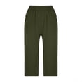 thumbnail image 6 of Binmer Womens Capris Plus Size with Pockets Women's Fashion Casual Loose Soft Solid Color Mid Waist Thin Lace Up Pants, 6 of 9