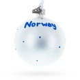 thumbnail image 2 of Flag of Norway Glass Ball Christmas Ornament 3.25 Inches, 2 of 5