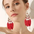 thumbnail image 3 of Earrings for Women Vintage Boho Feather Earrings Long Feather Earrings Earrings Bohemian Jewelry for Women, 3 of 6