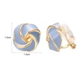 thumbnail image 4 of Yoursfs Multicolor Knot Clip on Earrings For Women Non Pierced Ears Clips Gold Plated Large Floral Blue Earrings, 4 of 5