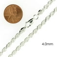 thumbnail image 6 of Cadena Para Mujer y de Plata 925 de Ley Esterlina Italiana Cuerda Corte De Diamante, 6 of 9