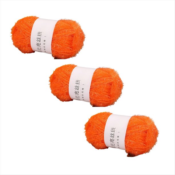 Hilo de Vidrio para Hacer Muñecas Tejidas A Mano, Hilo Dorado, Hilo Brillante, Color Naranja