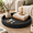 Black, variant on Gray Decorative Concrete Serving Tray for Home Coffee Table Centerpiece