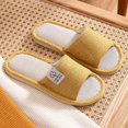 thumbnail image 1 of Zapatillas de lino para el hogar, zapatillas de pareja antideslizantes y resistentes al desgaste para interiores para mujer, zapatillas de piso Four Seasons para hombre, 1 of 6