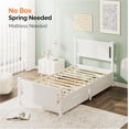 thumbnail image 4 of Zimtown Twin Bed Frame,Solid Pine Wood Platform Bed Frame with 2 Drawers, Bedroom Bed with Headboard, White, 4 of 8