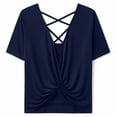 thumbnail image 4 of zbxnLI Womens Backless Top Open Back T Shirts Summer Breathable Short Sleeve Tee Top Casual Going out Shirt, 4 of 5