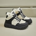 thumbnail image 2 of Mepaouo Women's Fleece Snow Boots Thick Sole Waterproof Walking Sneakers Casual Shoes(Black,7), 2 of 8