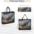 thumbnail image 6 of Dinosaur Fire Trees Clouds Corduroy Tote Bag Handbag Large Messenger Bag Shoulder Crossbody Zipper Bag Purse, 6 of 8
