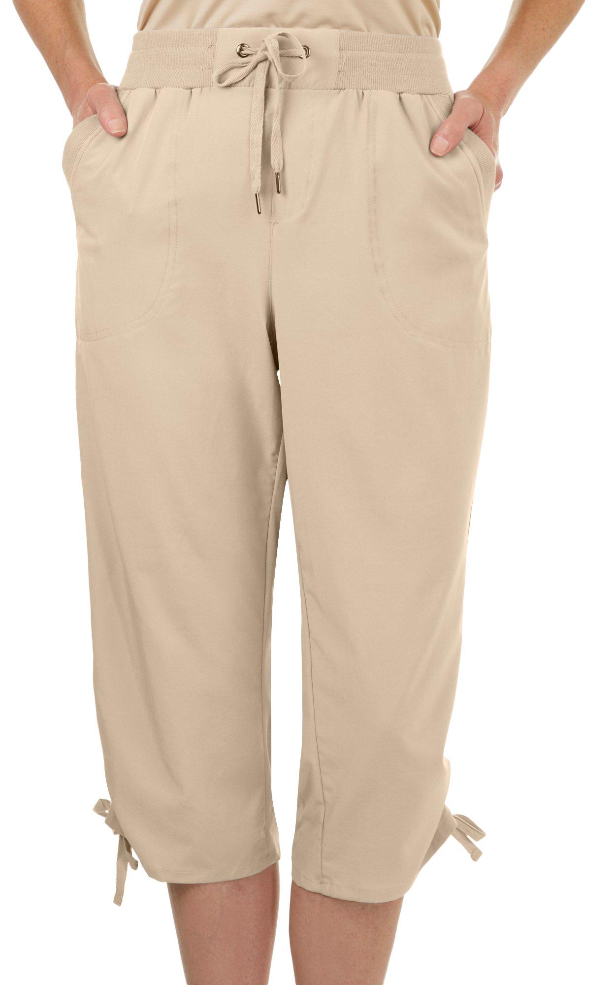 ATTYRE Petite Solid Side Ruched Pull-On Capri Pants 12P Grey - Walmart.com
