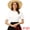 White, variant on Women's Floral Puff Short Sleeve Peter Pan Collar Blouses S Apricot