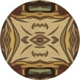 thumbnail image 1 of Ahgly Company Indoor Round Patterned GoldenRod Gold Area Rugs, 3' Round, 1 of 6