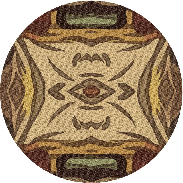 Ahgly Company Tapis d'Intérieur Lavables en Machine, Ronds, Transitionnels, Dorés, Ronds de 3'