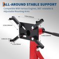 thumbnail image 3 of Support de Moteur Robuste 2000 Lb, Support de Moteur Pliable Rotatif avec Tête 360, 4 Bras Réglables et 6 Roulettes pour Réparation Auto, Rouge, 3 of 7